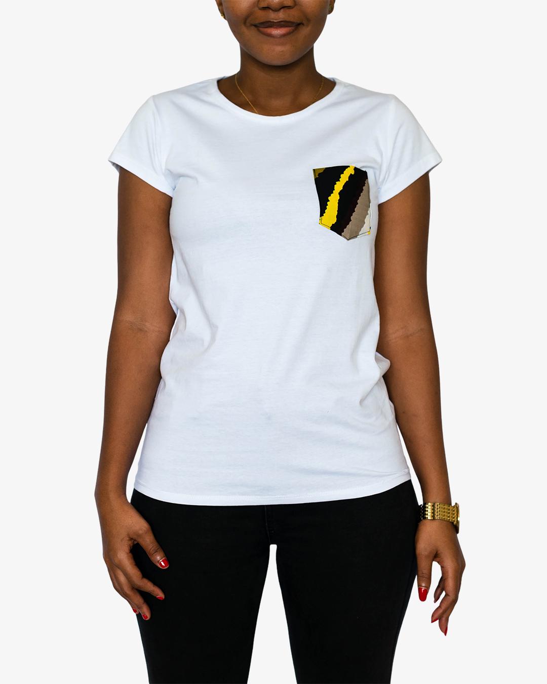 White Kitenge T-Shirt Women's Cut