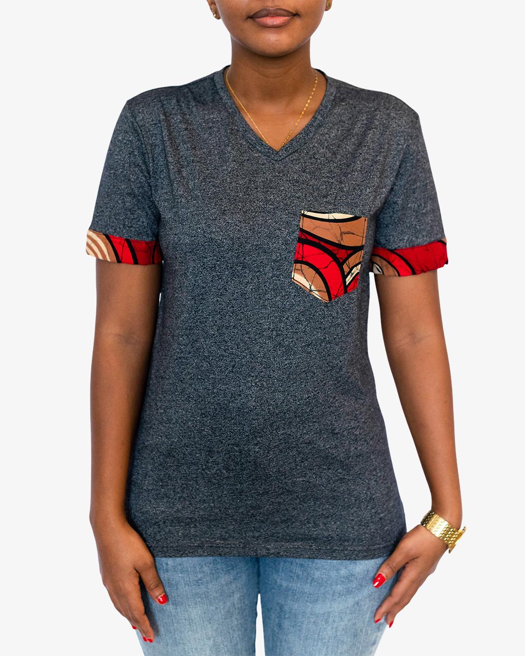 Dark Grey Kitenge T-Shirt