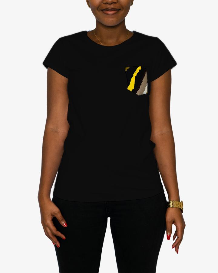 Black Kitenge T-Shirt Women's Cut